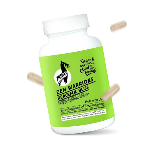 Zen Warriors Peaceful Bliss – Nootropic "Smart Herbs" and Adaptogenic "Grit Herbs" for Peak Performance, Cognitive Vitality, and Stress-Resilient Mood Stability